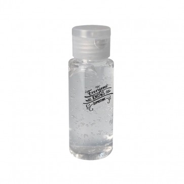 2 oz. Clear Sanitizer in Clear Cylinder Bottle w/ White Flip Top